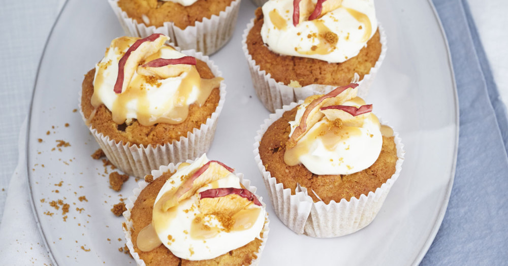 Apfelmus-Cupcakes mit Toffee-Top Rezept | Küchengötter