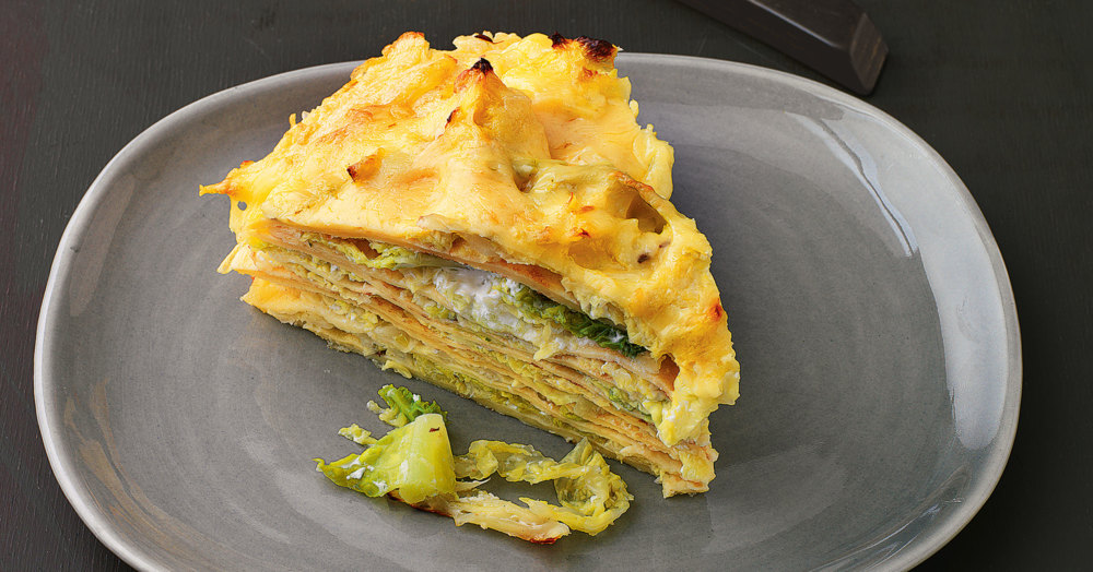 Pfannkuchentorte mit Wirsing Rezept | Küchengötter Pfannkuchentorte mit Wirsing Rezept | Küchengötter