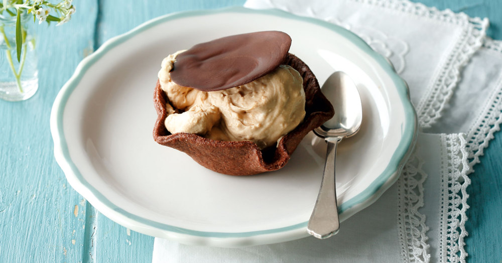 Vegane Espressocreme im Kekskörbchen | Küchengötter