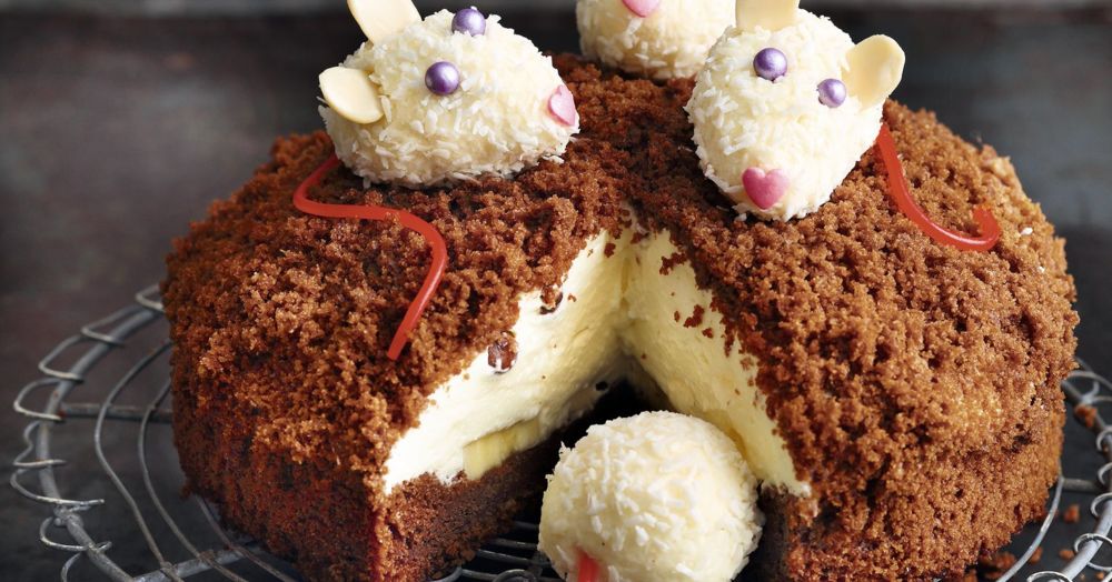 Schokoladentorte mit niedlichen Frischkäse-Mäusen | Küchengötter