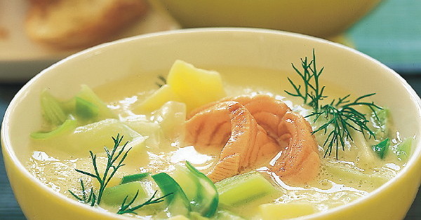 Kartoffel-Porree-Suppe mit Lachs Rezept | Küchengötter