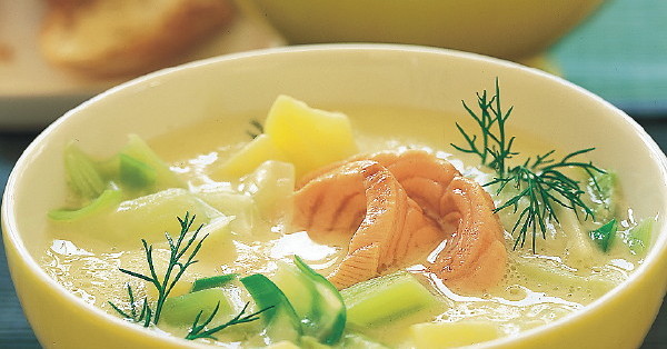 Kartoffel-Porree-Suppe mit Lachs Rezept | Küchengötter Kartoffel-Porree-Suppe mit Lachs Rezept | Küchengötter