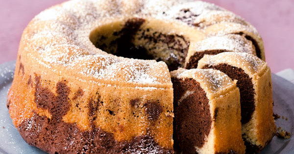 Marmorkuchen mit Bitterschokolade
