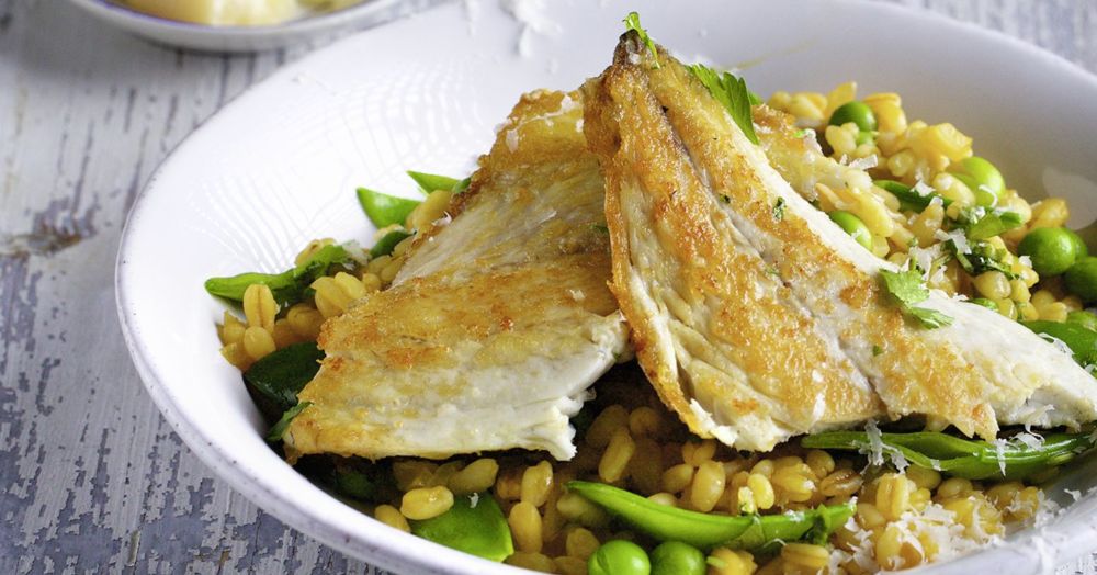 Doradenfilet mit Möhren-Weizen-Risotto Rezept | Küchengötter