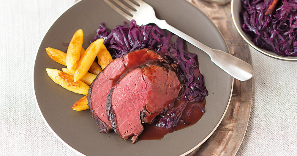 Rehkeule mit Zimtrotkohl Rezept – Niedrigtemperaturgaren | Küchengötter