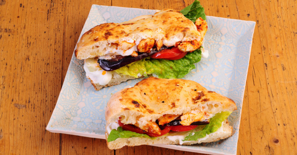 Hähnchen-Pita mit Auberginen Rezept | Küchengötter