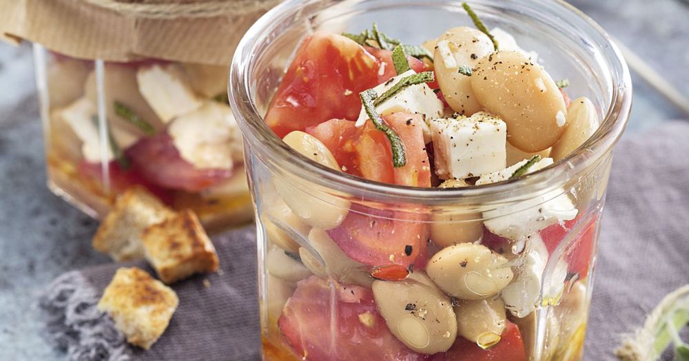 Weißer Bohnensalat mit Feta Rezept (Low Carb) | Küchengötter