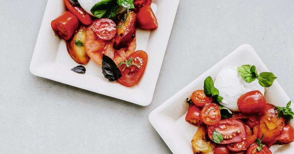 Gegrillte Pfirsiche mit Tomaten und Burrata Rezept | Küchengötter Gegrillte Pfirsiche mit Tomaten und Burrata Rezept | Küchengötter