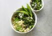 Erbsen-Risotto mit Bärlauch-Kürbiskern-Gremolata