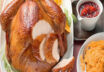 Thanksgiving-Truthahn mit Preiselbeersauce und Süßkartoffelbrei