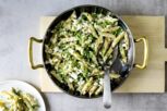 Penne mit Erbsen und Feta Penne mit Erbsen und Feta