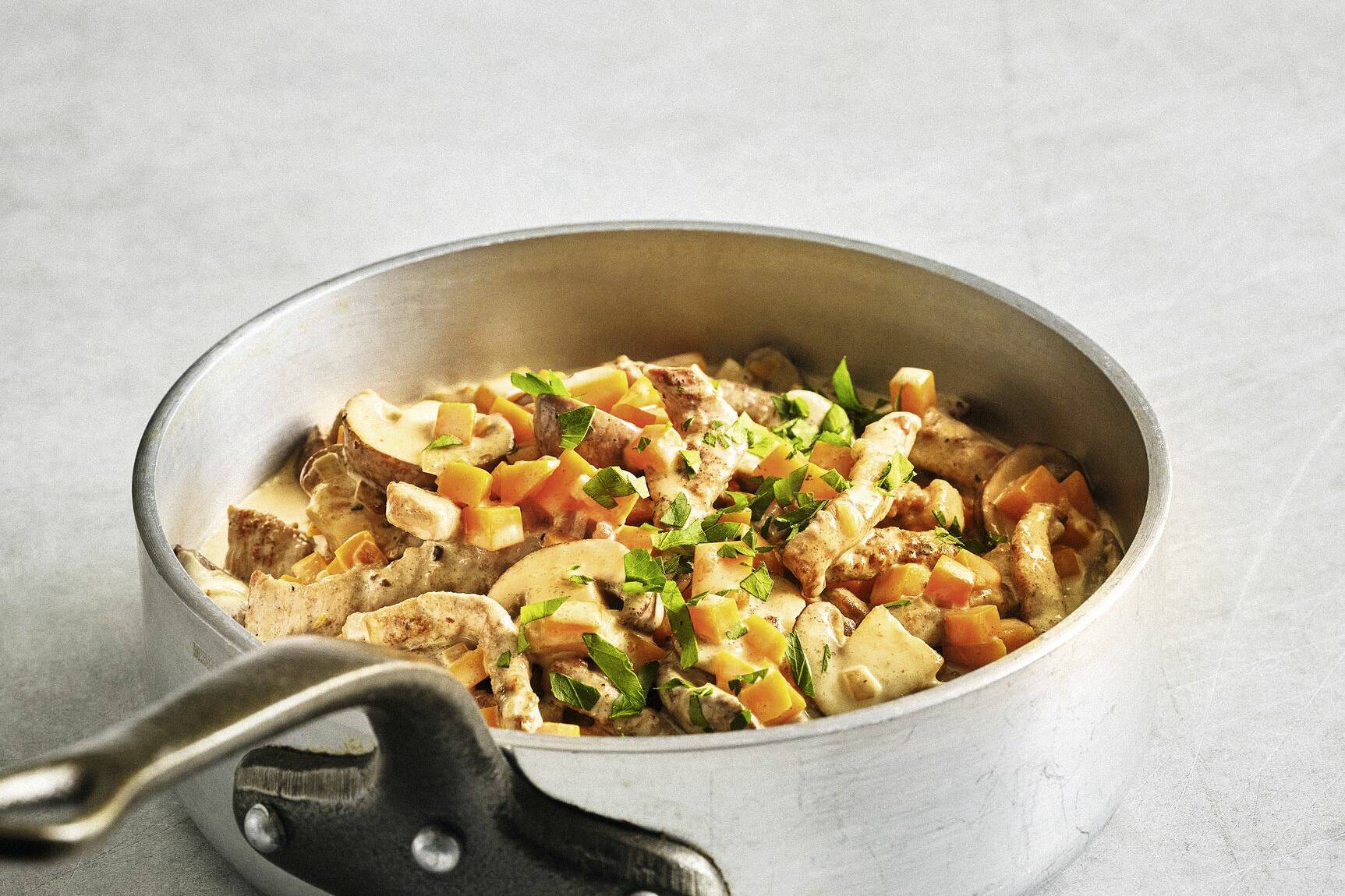 geschnetzeltes mit kurbis und pilzen rezept kuchengotter