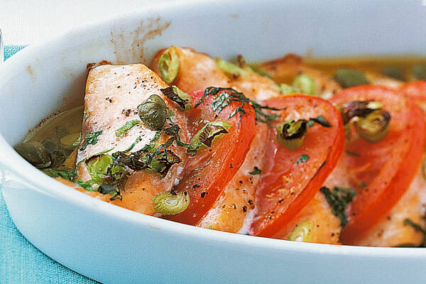 Lachs mit Tomaten Rezept | Küchengötter Lachs mit Tomaten Rezept | Küchengötter