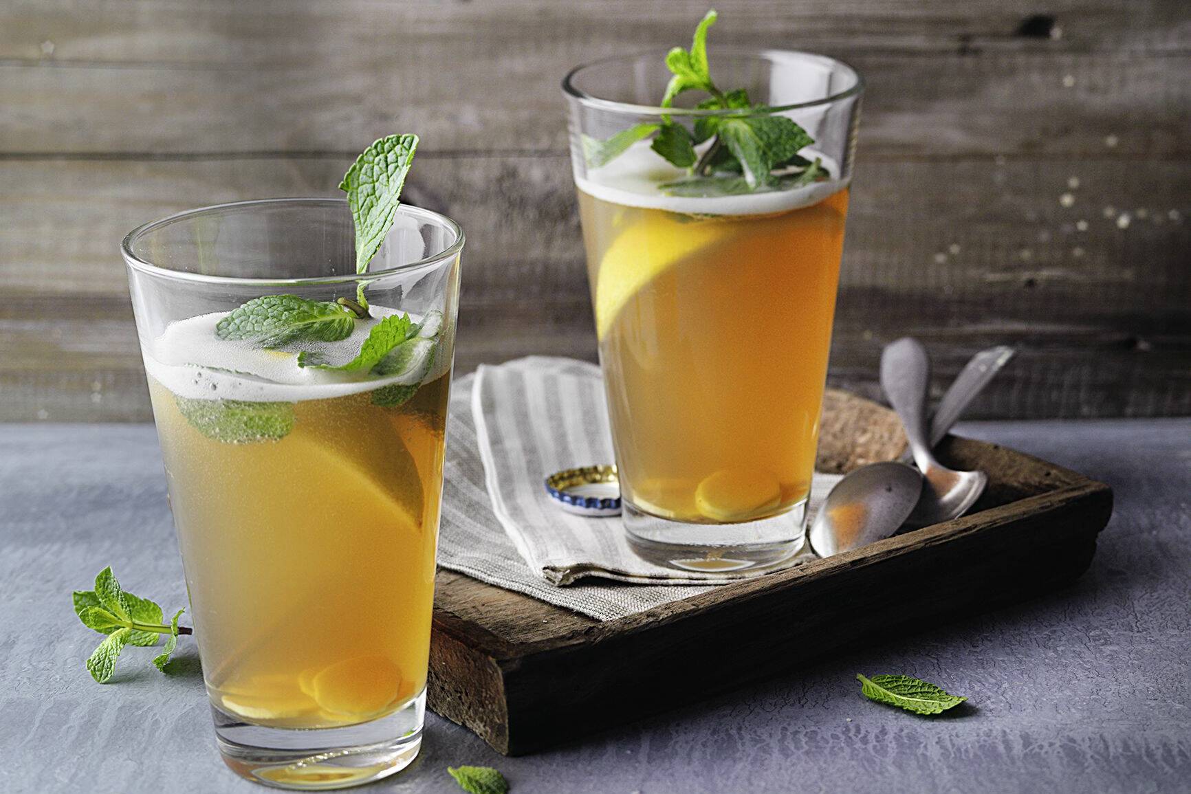 Ingwer-Bier-Cocktail mit Minze Rezept (alkoholfrei) | Küchengötter Ingwer-Bier-Cocktail mit Minze Rezept (alkoholfrei) | Küchengötter