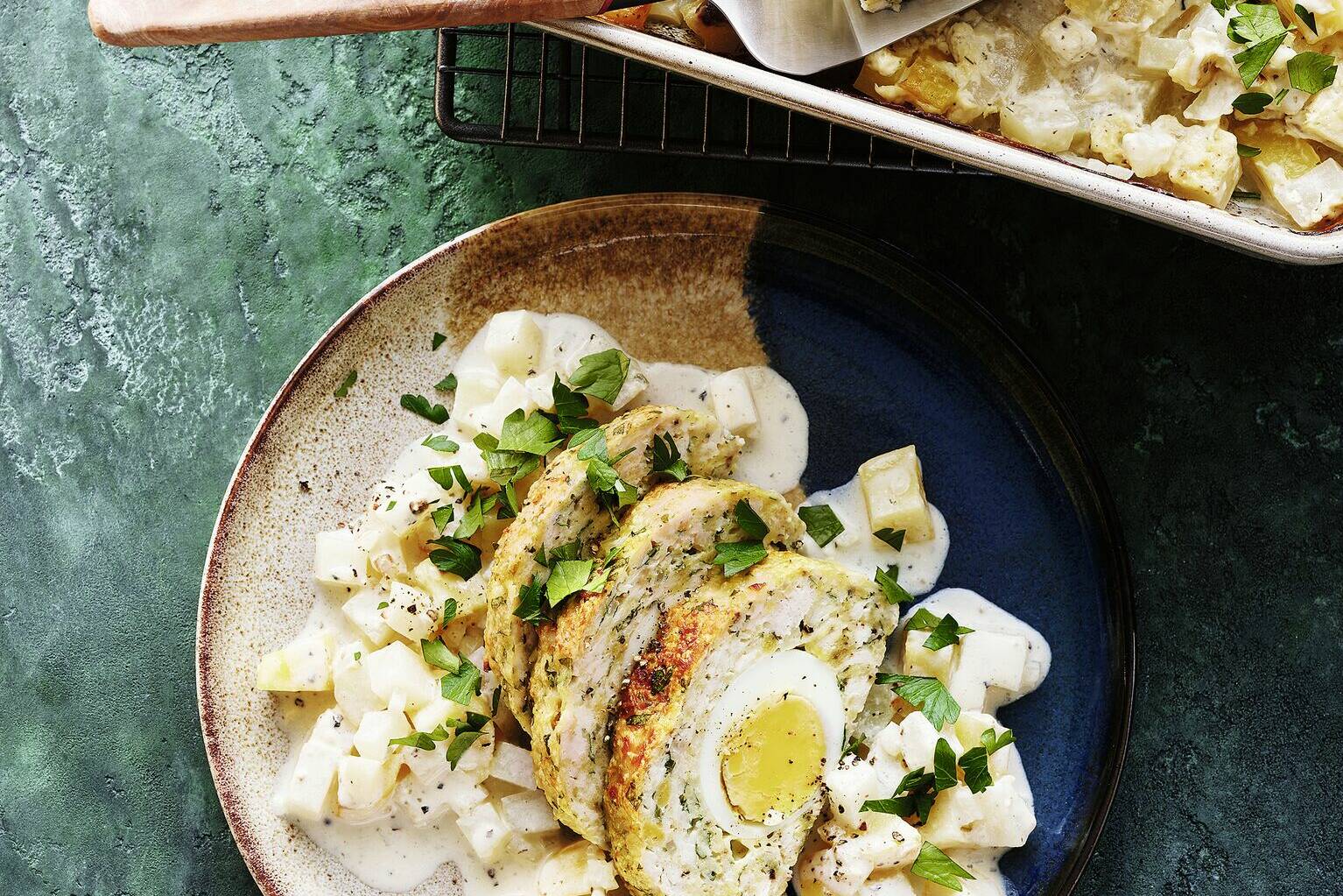 Putenhackbraten mit Kohlrabi-Kartoffel-Gemüse Rezept | Küchengötter Putenhackbraten mit Kohlrabi-Kartoffel-Gemüse Rezept | Küchengötter