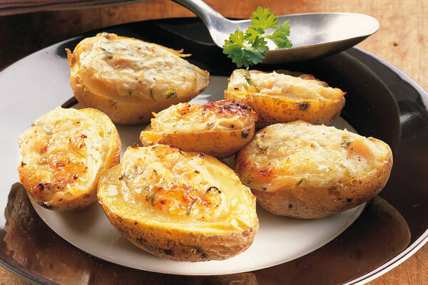 Uberbackene Kartoffelkanus Rezept Kuchengotter überbackene Kartoffeln Mit Schmand