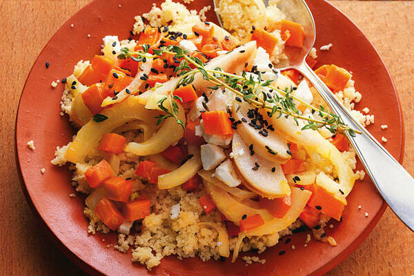 Orientalisches Gemüse-Couscous mit Feta Rezept | Küchengötter Orientalisches Gemüse-Couscous mit Feta Rezept | Küchengötter