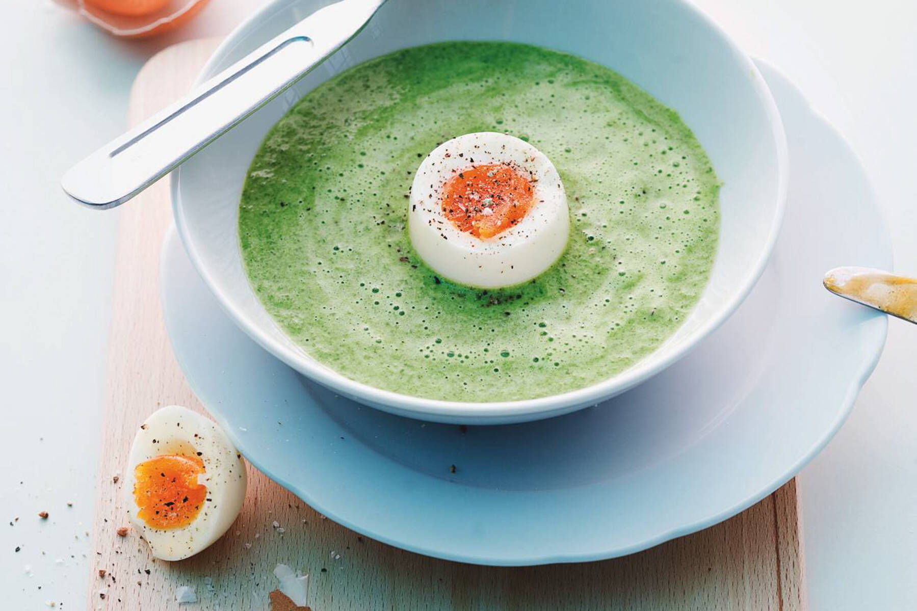 Spinatsuppe mit Wachsweichem Ei Rezept | Küchengötter