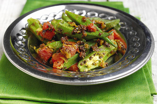 Okra-Tomaten-Gemüse Rezept | Küchengötter Okra-Tomaten-Gemüse Rezept | Küchengötter