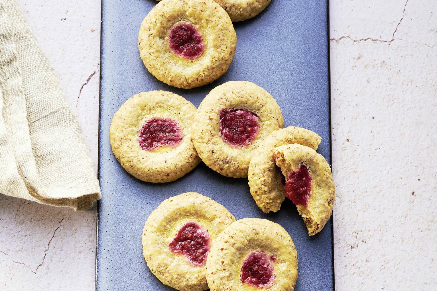 Himbeerkekse mit Mandeln und Erythrit Rezept | Küchengötter