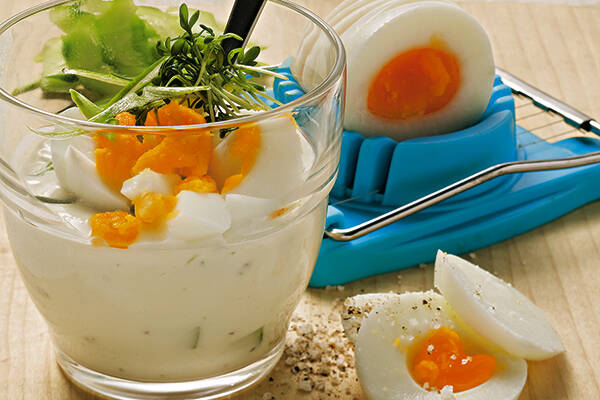 Eiersalat mit Gurken und Kresse Rezept | Küchengötter Eiersalat mit Gurken und Kresse Rezept | Küchengötter