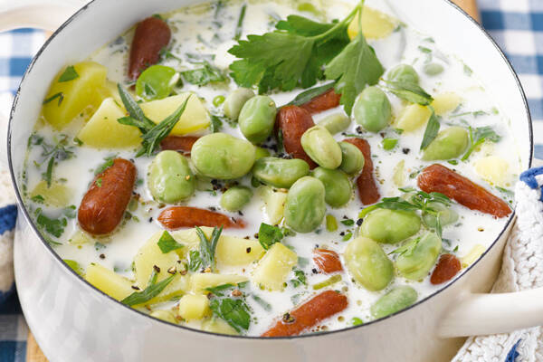 Schneller Dicke-Bohnen-Topf mit Kabanossi Rezept | Küchengötter Schneller Dicke-Bohnen-Topf mit Kabanossi Rezept | Küchengötter