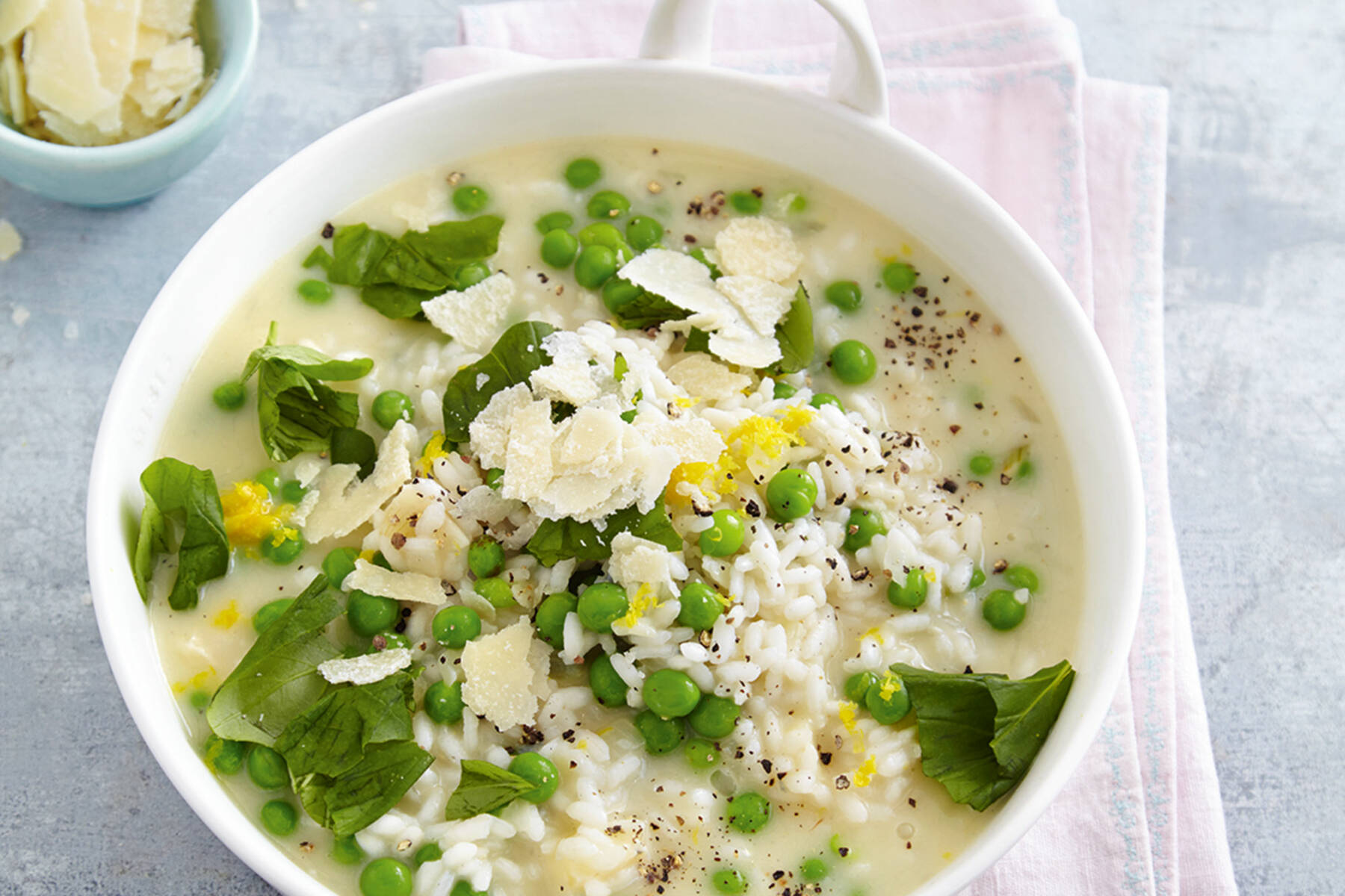 Schnelles ErbsenZitronenRisotto Rezept Küchengötter