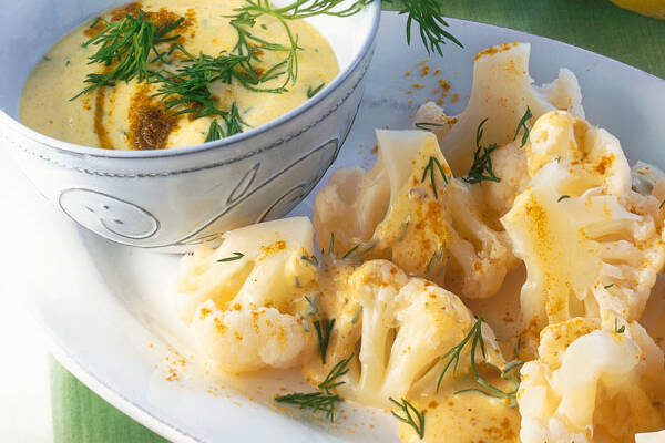 Blumenkohl mit Kräuter-Curry-Sauce Rezept | Küchengötter Blumenkohl mit Kräuter-Curry-Sauce Rezept | Küchengötter