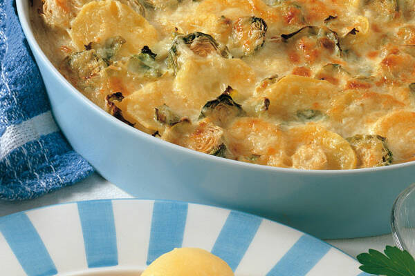 Kartoffel-Rosenkohl-Gratin Rezept | Küchengötter Kartoffel-Rosenkohl-Gratin Rezept | Küchengötter