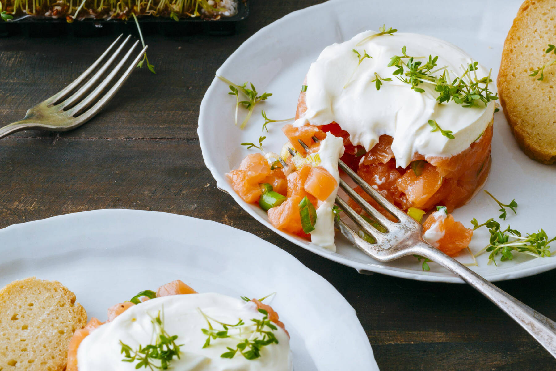 Lachs-Tatar mit Limettencreme | glutenfrei | Küchengötter Lachs-Tatar mit Limettencreme | glutenfrei | Küchengötter