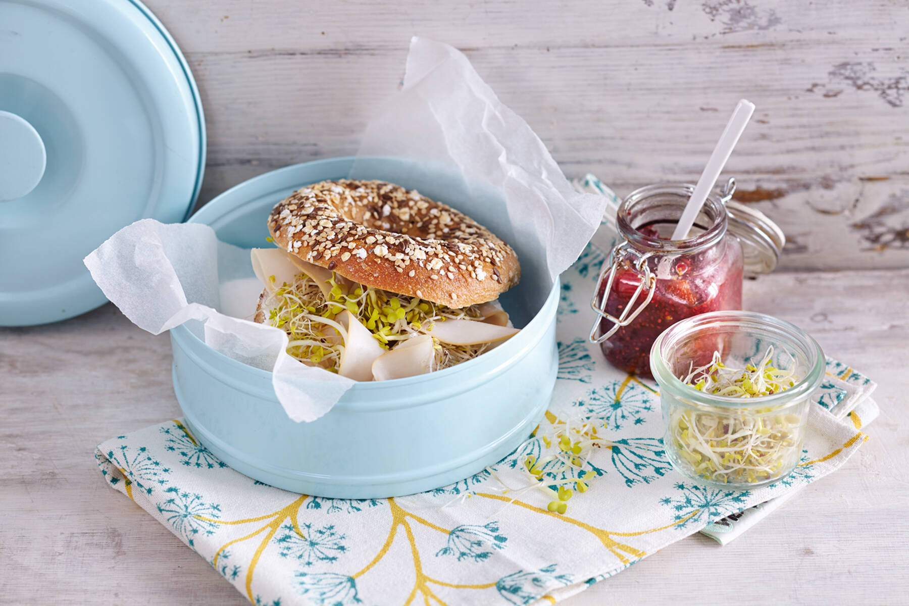 Hähnchen-Bagel mit Chutney Rezept | Küchengötter