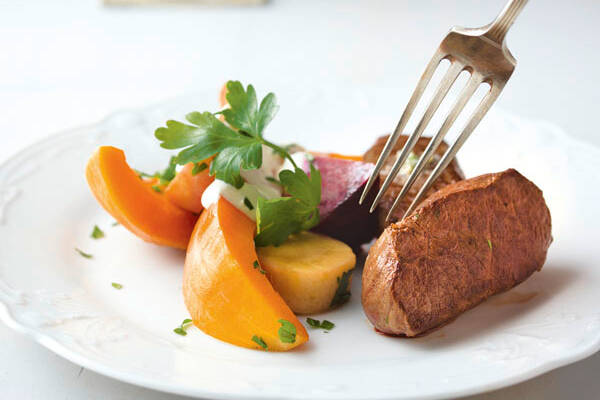 Hirschmedaillons mit gebackenem Kürbis Rezept | Küchengötter Hirschmedaillons mit gebackenem Kürbis Rezept | Küchengötter