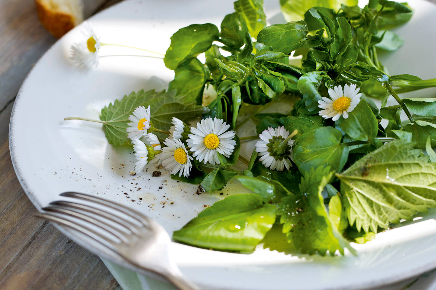 Brunnenkressesalat mit Wildkräutern und Blüten Rezept | Küchengötter Brunnenkressesalat mit Wildkräutern und Blüten Rezept | Küchengötter