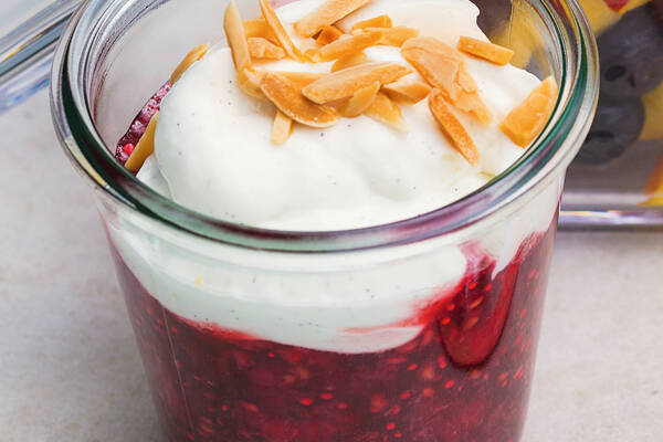 Himbeergrütze im Weckglas mit Vanillequark Rezept | Küchengötter Himbeergrütze im Weckglas mit Vanillequark Rezept | Küchengötter