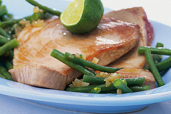 Thunfisch mit grünen Bohnen und Korianderkartoffeln Rezept | Küchengötter Thunfisch mit grünen Bohnen und Korianderkartoffeln Rezept | Küchengötter