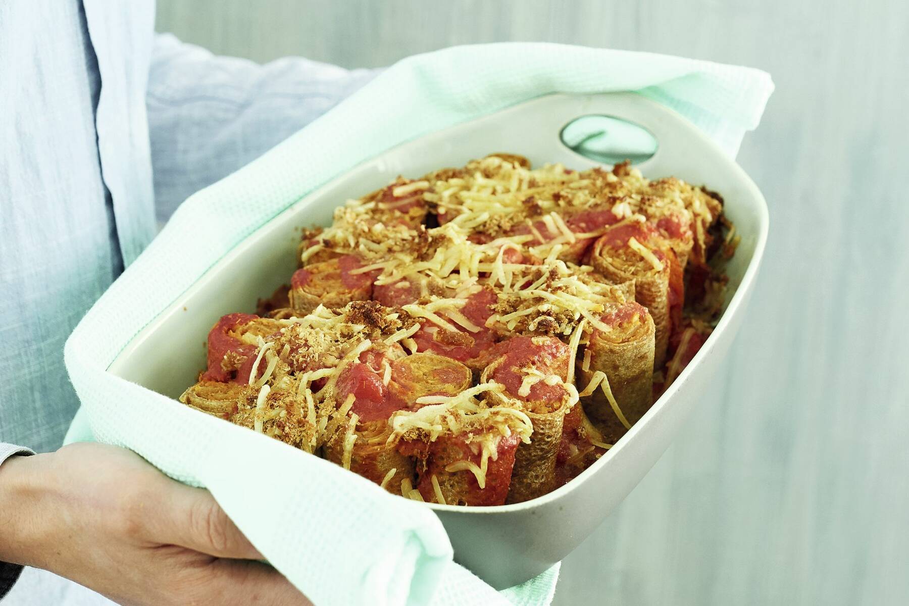 Crêpes-Auflauf mit Petersilienwurzel