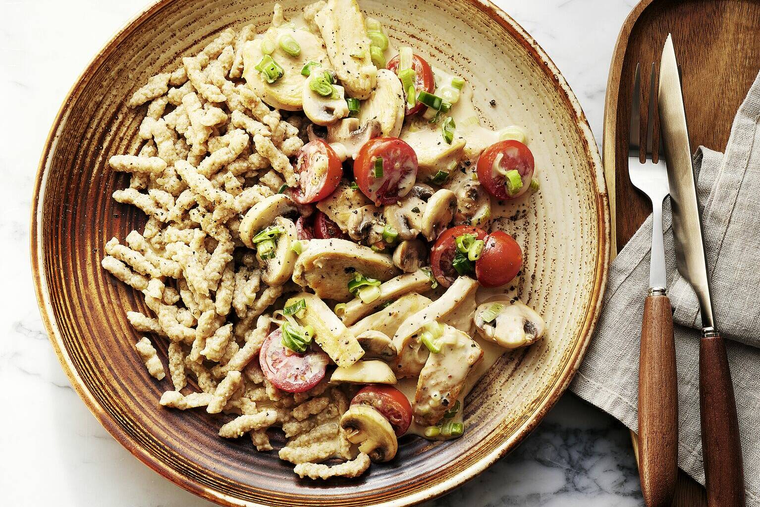 Haferspätzle mit Geschnetzeltem Rezept | Küchengötter Haferspätzle mit Geschnetzeltem Rezept | Küchengötter