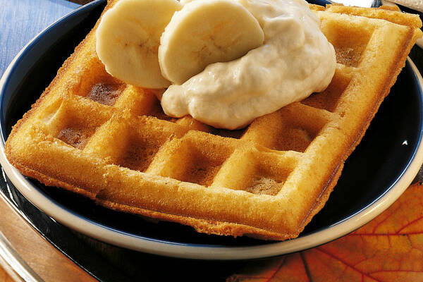 Waffeln mit Bananensahne Rezept | Küchengötter Waffeln mit Bananensahne Rezept | Küchengötter