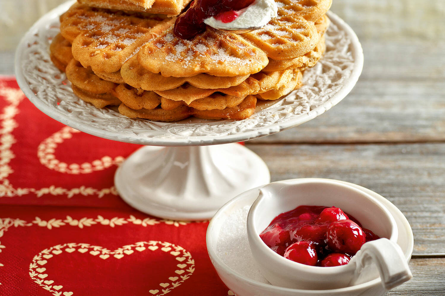lebkuchenwaffeln mit heissen gewurzkirschen rezept kuchengotter