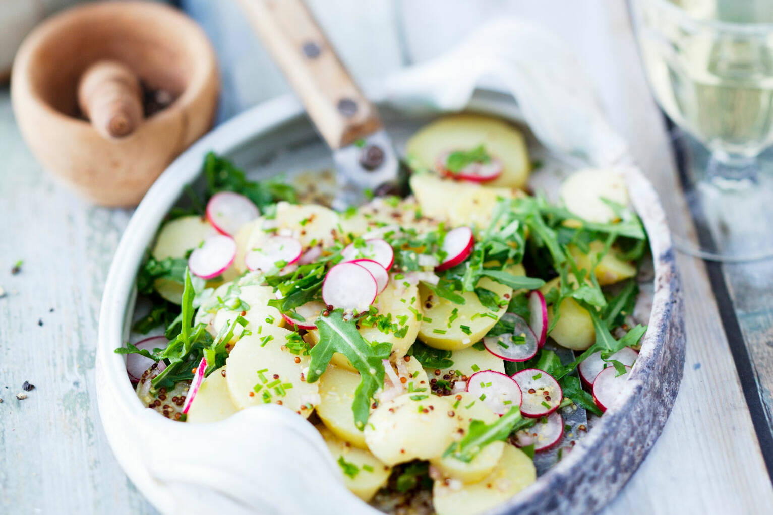 Vegetarischer Kartoffelsalat mit Radieschen Rezept | Küchengötter