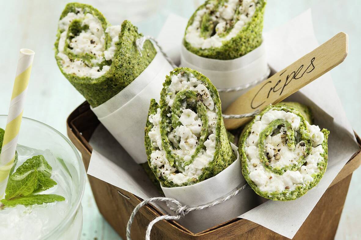 Spinat-Crêpes mit Käse Rezept (Low Carb) | Küchengötter Spinat-Crêpes mit Käse Rezept (Low Carb) | Küchengötter