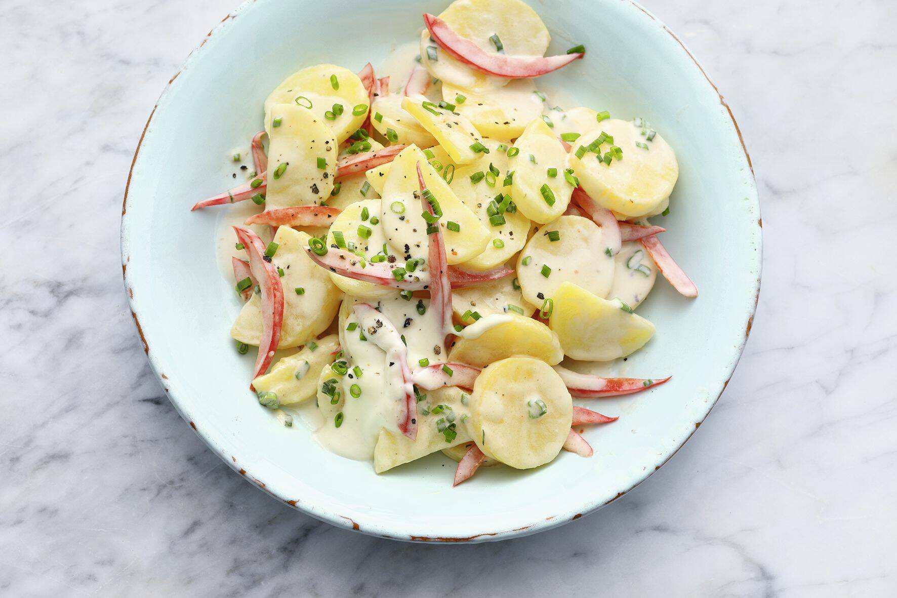 Kartoffel-Gorgonzola-Salat Rezept | Küchengötter Kartoffel-Gorgonzola-Salat Rezept | Küchengötter