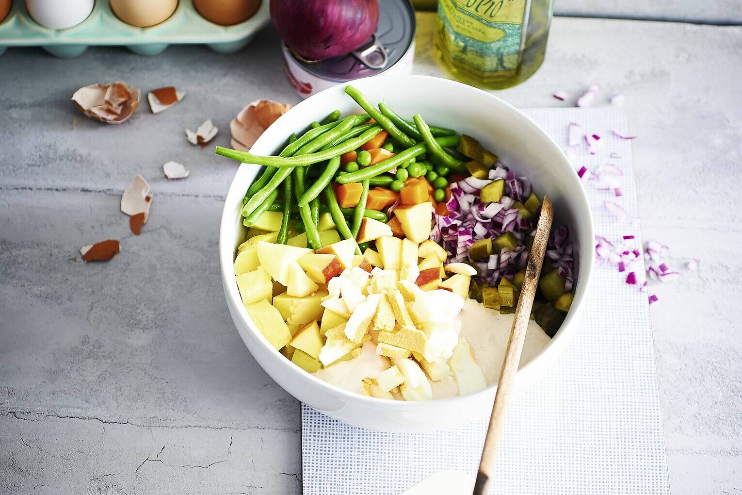 Kartoffelsalat mit Thunfisch und grünen Bohnen Rezept | Küchengötter Kartoffelsalat mit Thunfisch und grünen Bohnen Rezept | Küchengötter