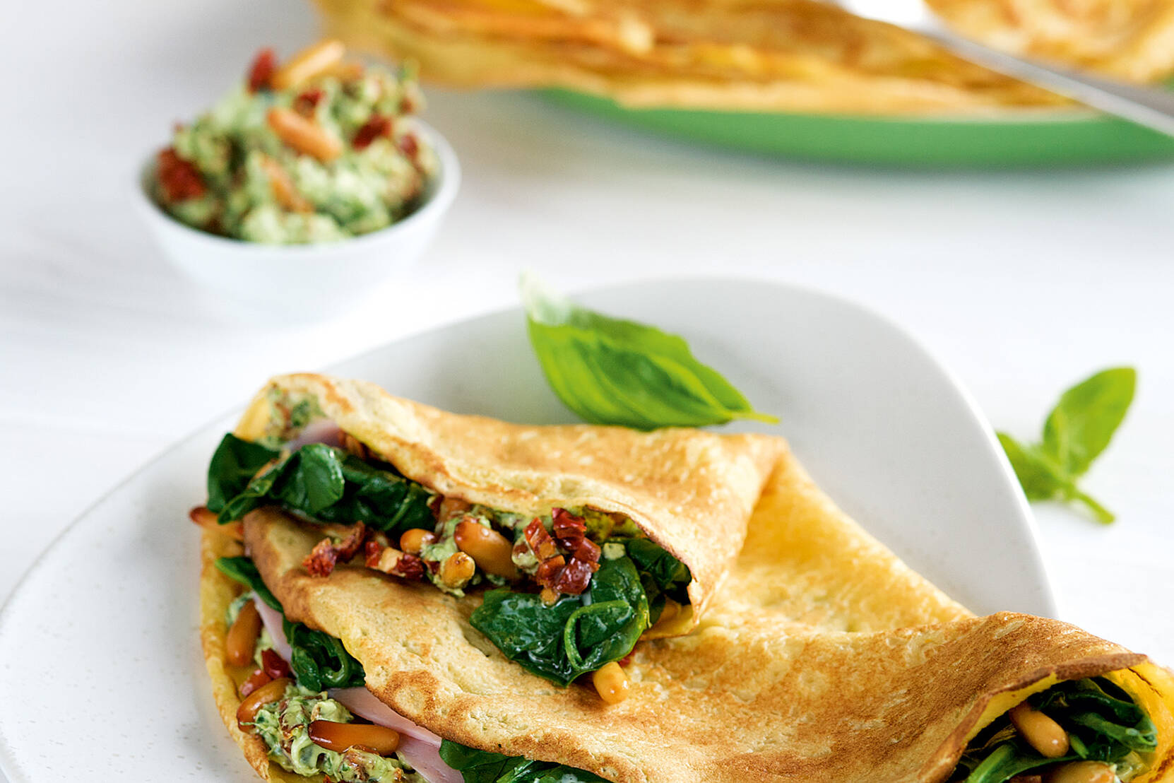 Schinken-Spinat-Pfannkuchen Rezept | Küchengötter Schinken-Spinat-Pfannkuchen Rezept | Küchengötter