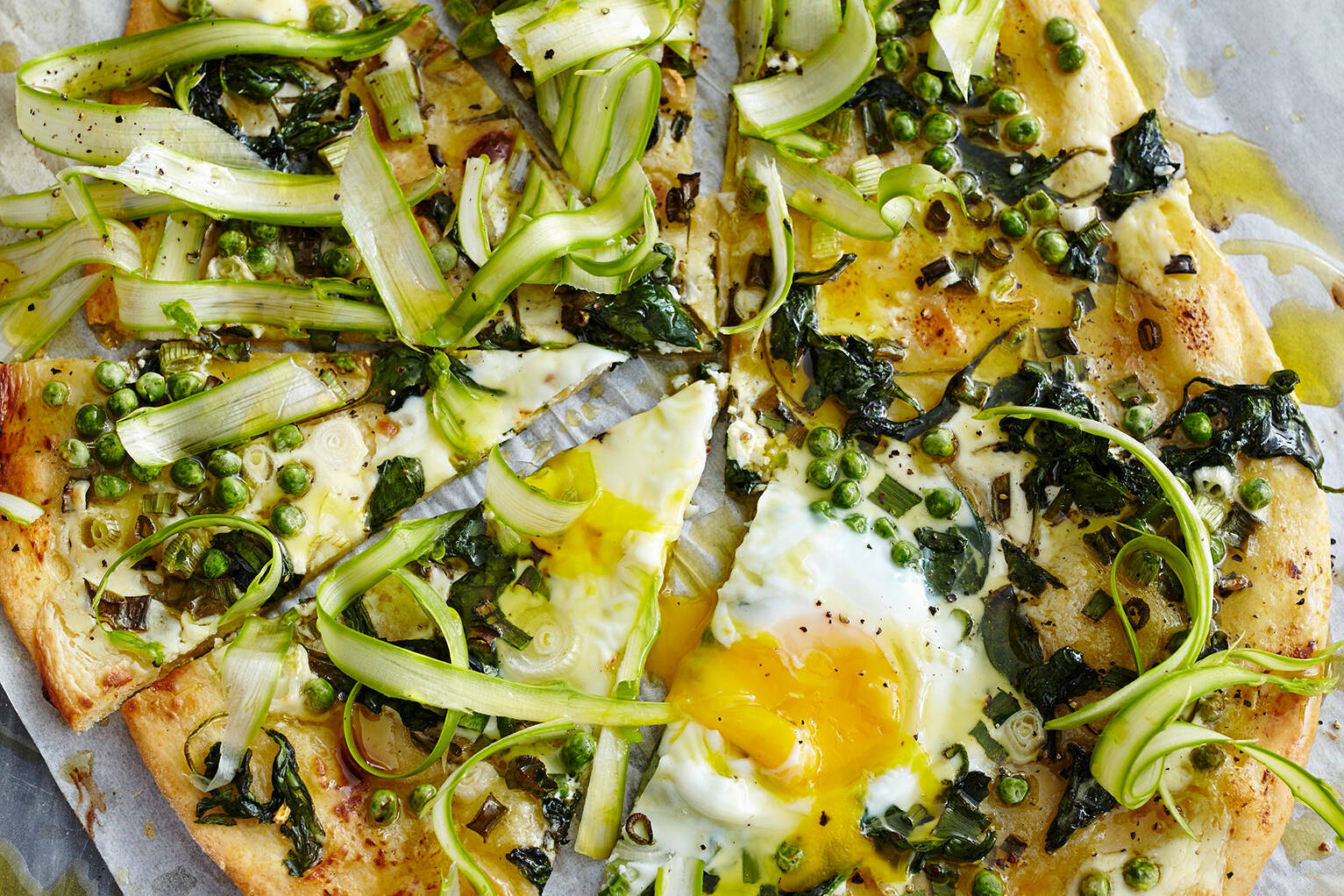 Grune Veggie Pizza Primavera Rezept Kuchengotter