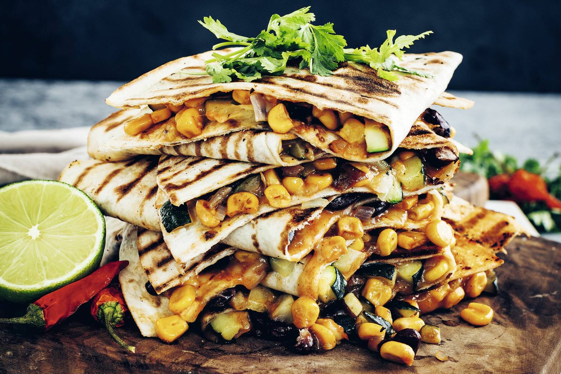 Quesadilla mit Zucchini und Mais Rezept Küchengötter