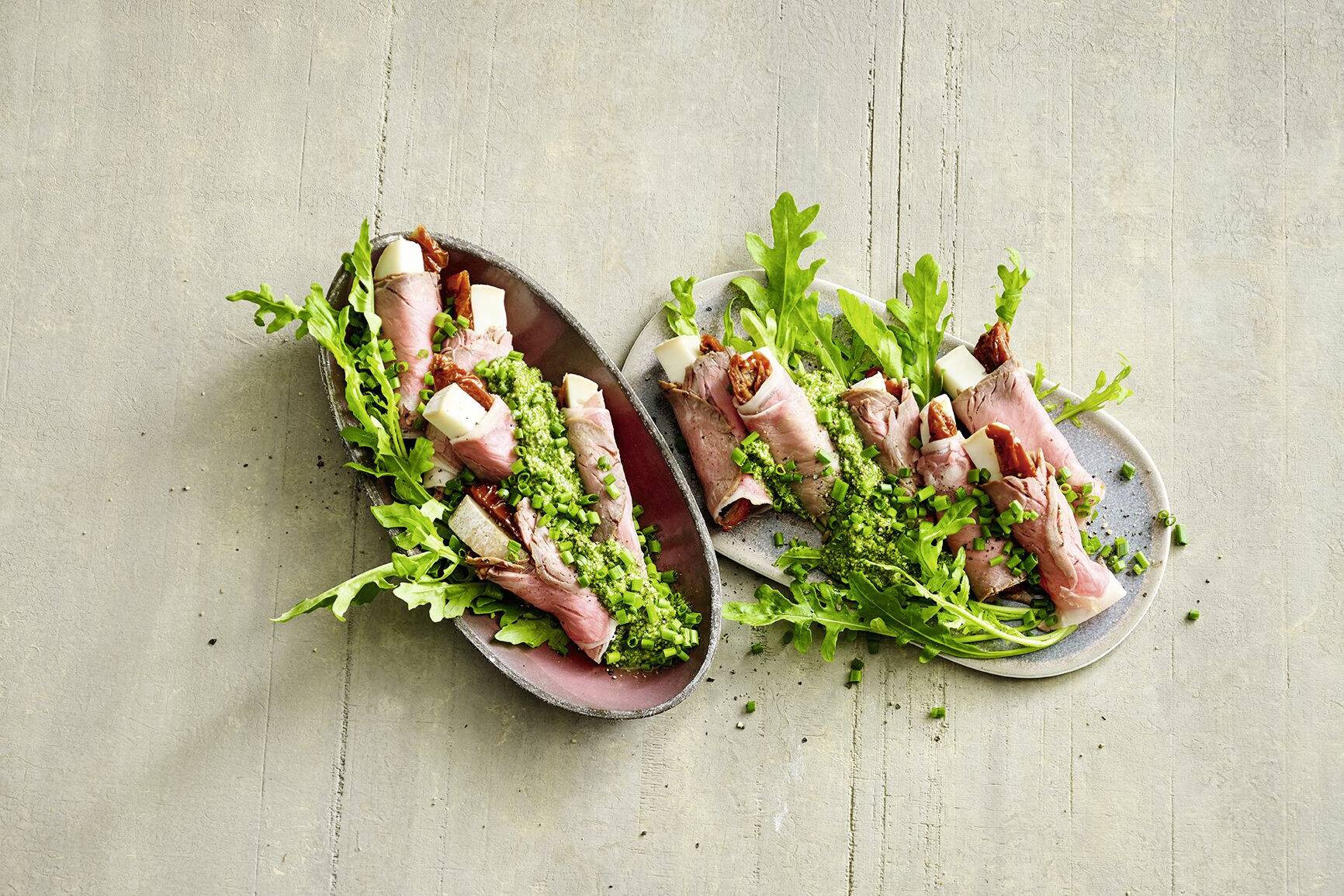 Roastbeef mit Rucola-Pesto Rezept | Küchengötter