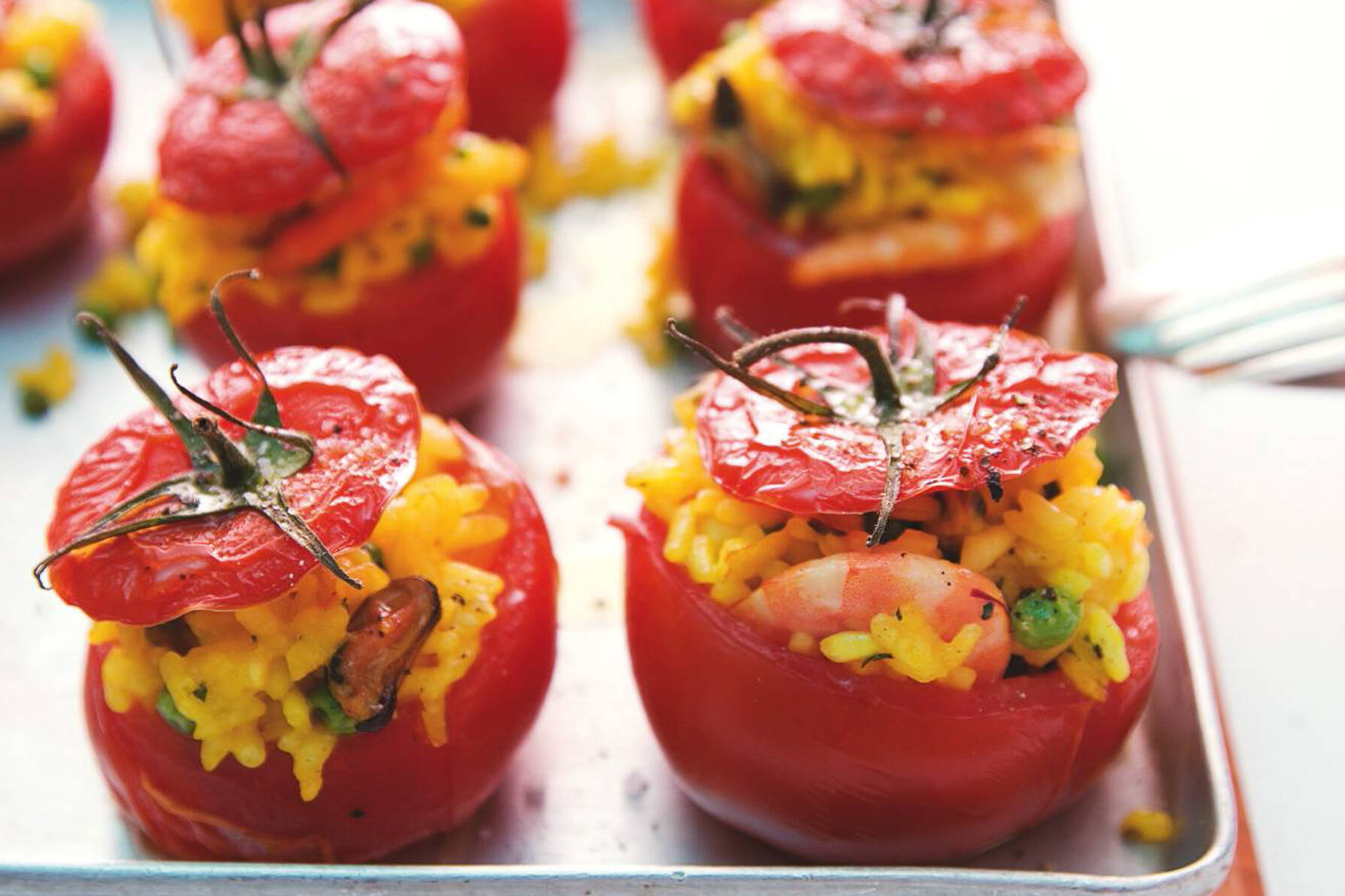 Gefüllte Tomaten mit Meeresfrüchten Rezept | Küchengötter Gefüllte Tomaten mit Meeresfrüchten Rezept | Küchengötter