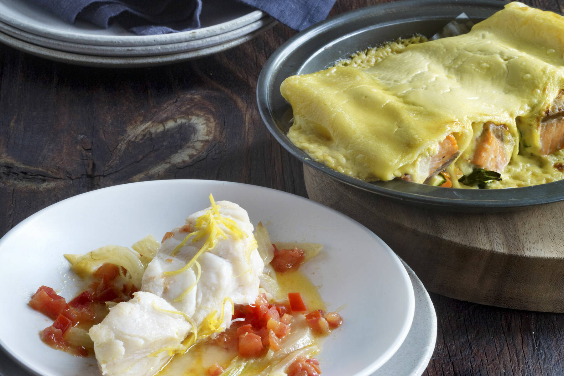 Lachs-Cannelloni in Crème-fraîche-Senf-Sauce Rezept | Küchengötter Lachs-Cannelloni in Crème-fraîche-Senf-Sauce Rezept | Küchengötter