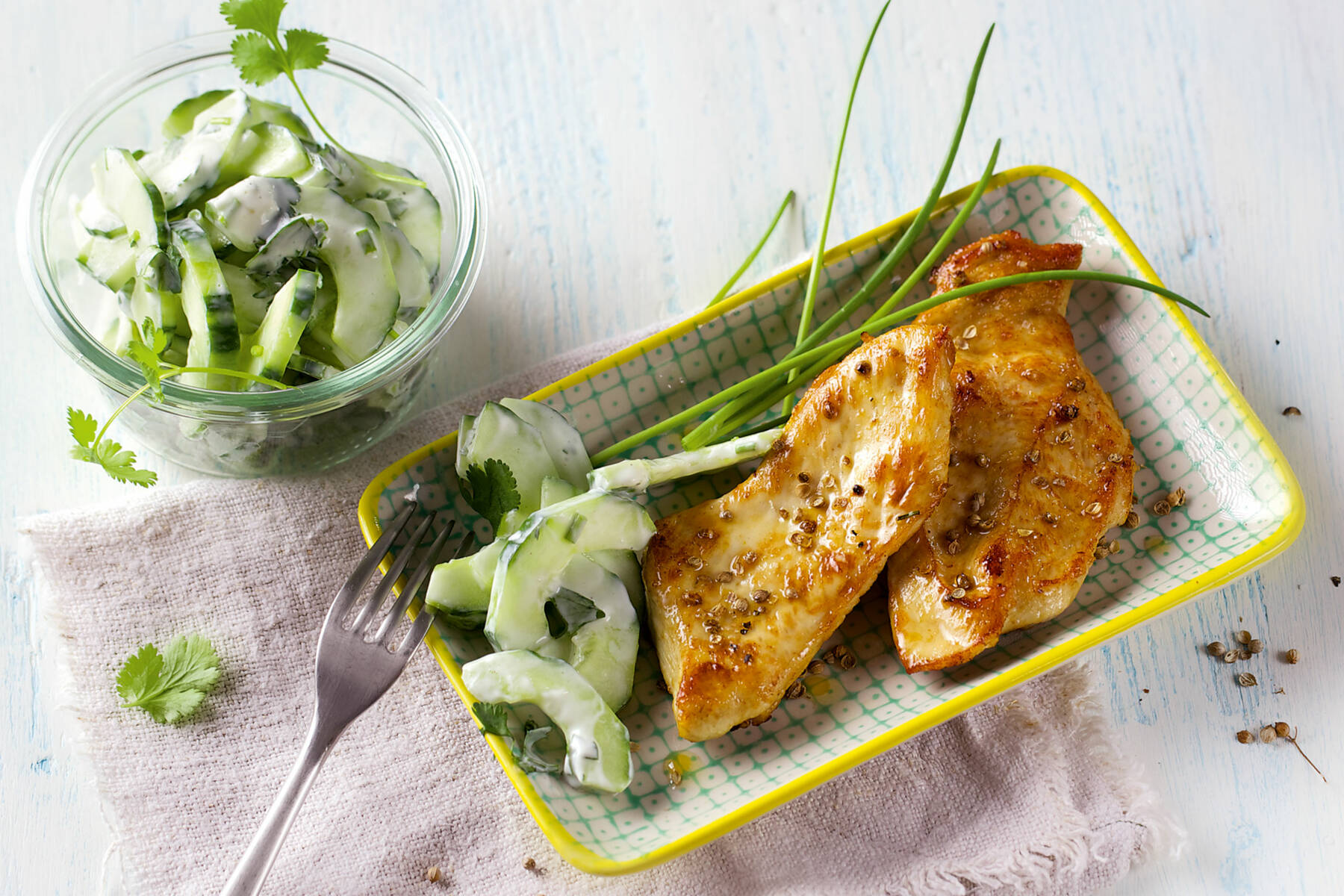 Hähnchen mit Korianderbutter Rezept | Küchengötter
